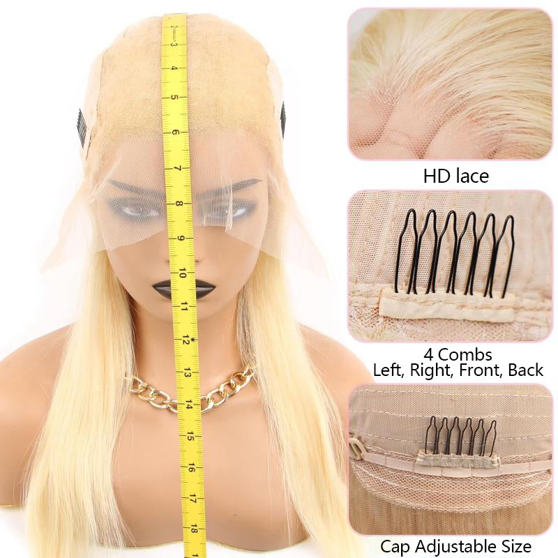 🌟QIAWI 613 Blonde 13x6 Lace Front Wig – 200% Density , Pre-Plucked , Bleached Knots , Silky Straight