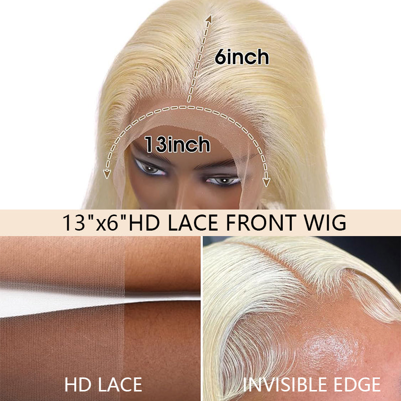 🌟QIAWI 613 Blonde 13x6 Lace Front Wig – 200% Density , Pre-Plucked , Bleached Knots , Silky Straight
