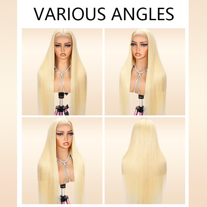 🌟QIAWI 613 Blonde 13x6 Lace Front Wig – 200% Density , Pre-Plucked , Bleached Knots , Silky Straight