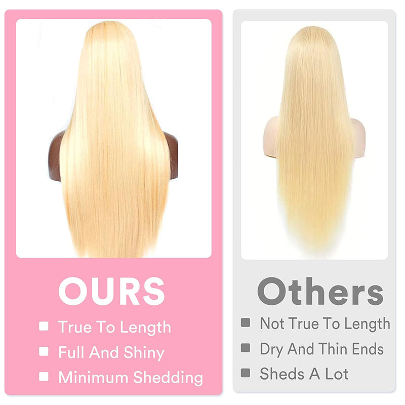 🌟QIAWI 613 Blonde 13x6 Lace Front Wig – 200% Density , Pre-Plucked , Bleached Knots , Silky Straight
